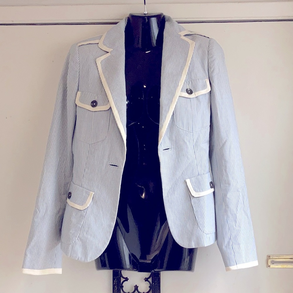 Rag & Bone pastel blue striped blazer